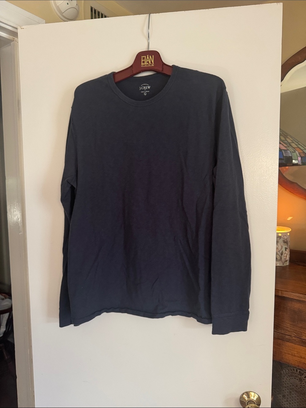 J. Crew Long-Sleeve Crewneck Shirt - Navy Blue Size L GUC